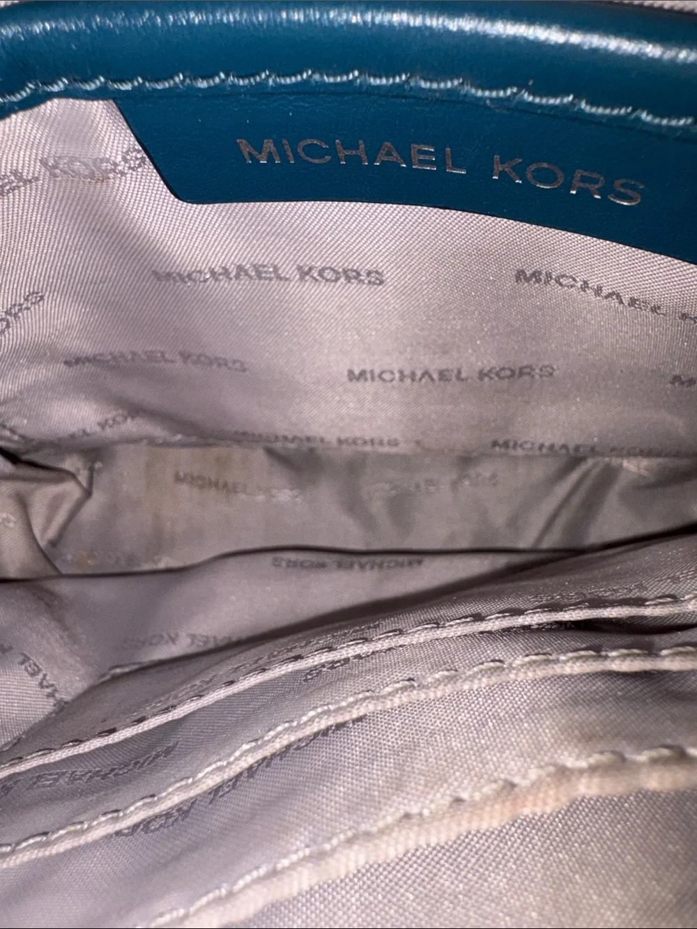 VINTAGE EUC Michael Kors Blue Leather & Suede Crossbody Bag